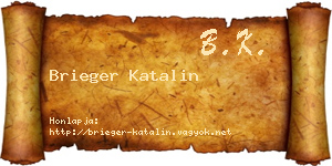 Brieger Katalin névjegykártya